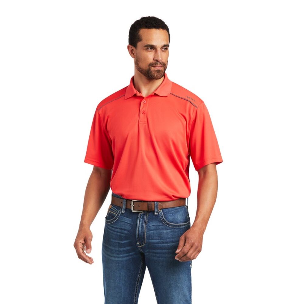 Ariat Men's Medium‎ TEK 2.0 Short Sleeve Polo Shirt Hibiscus